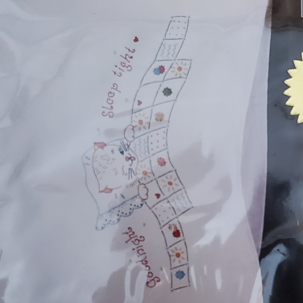 Tobin Home Crafts Good Night Embroidery Pillowcases - Picture 3 of 4